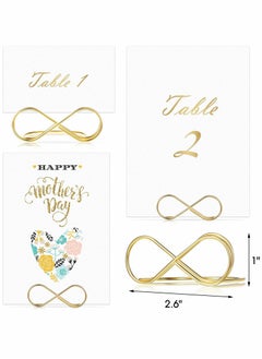 KASTWAVE Bow Shape Table Number Holder Stands Place Card Holder Metal Table Number Stands Name Setting Place Card Holders for Wedding Party Number Paper Menu 10 Pieces  - Image 2