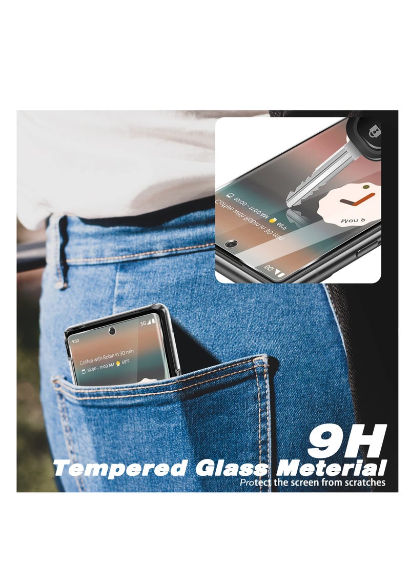 Generic - 5-in-1 Clear Silicone Case for Google Pixel 6A 5G with Screen Protector and Camera Lens Protector, Drop Protection Cover for Ultimate Safety and Style. - Image 1