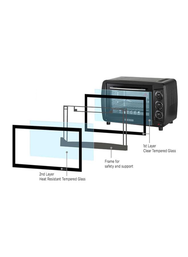 BLACK+DECKER Countertop Toaster Oven 1200W 35 L 1200 W TRO35RDG-B5 Black/Silver/Clear - Image 4