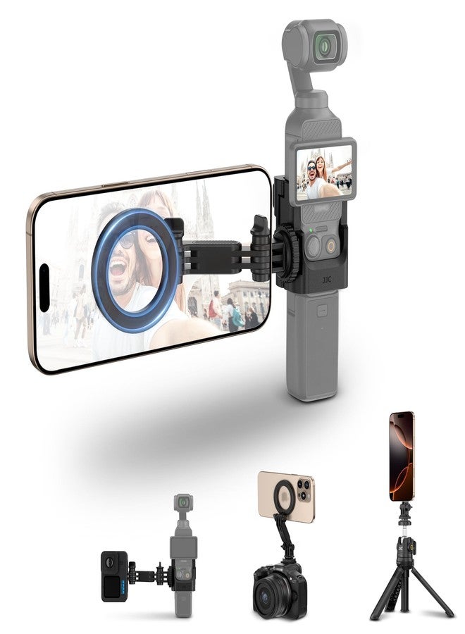 Kiorafoto Magnetic Phone Holder for Pocket 3,Detachable Pocket3 Cage with Extension Magnet Phone Mount,Angle Adjustment Cellphone Handle Grip for iPhone 17/16/15/14 Pro Max & Pocket 3 Creator Combo Accessories - Image 1