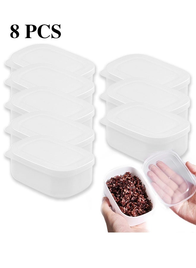 الضفدع الحقيقي حاويات تجميد بلاستيكية صغيرة خالية من BPA مع أغطية مجموعة 8 للتخزين، تحضير الوجبات، التجميد، التقسيم، صالحة للميكروويف، مناسبة للاستخدام اليومي والمنزلية والهدايا - Image 1