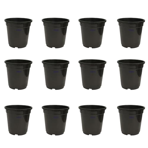 KWEL Nursery Pot 5-inch Plastic for Home Planters, Terrace, Garden Suitable for Home Indoor & Outdoor Gardening Plants Black Color (Pack of 12) - Image 1