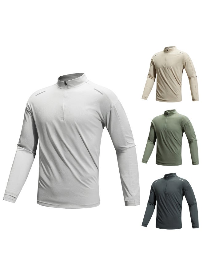 Izexx Fashion Brand Outdoor Sports Quick-drying Long-sleeved T-shirt Men's Half-pull Breathable Sweat-wicking Lightweight Base Couple's Long-sleeved Shirt - Image 4