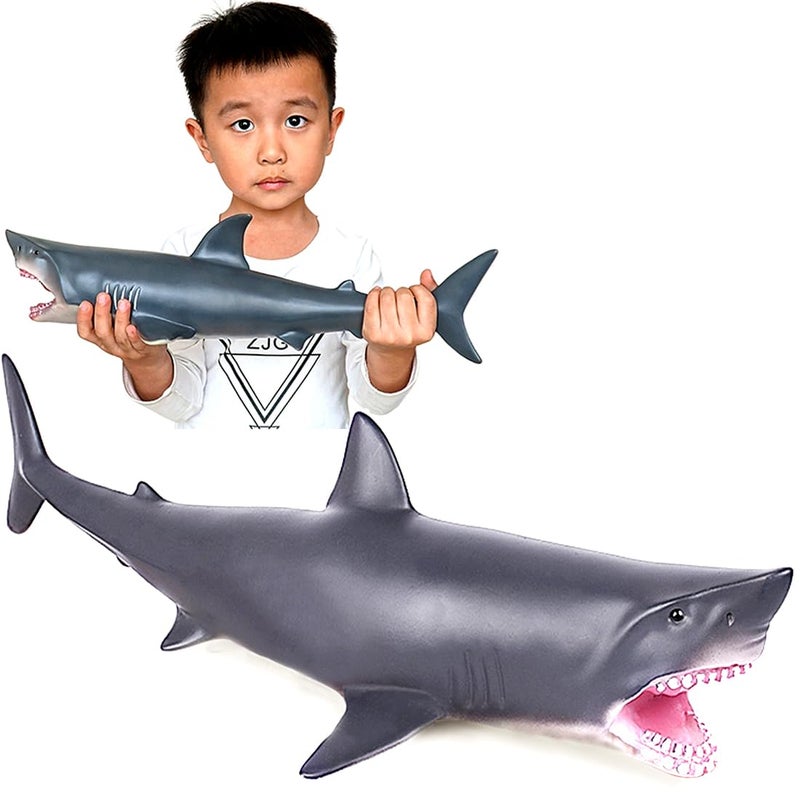 LOVNBHELP Simulated Ocean Big Animal Toys for Kids 16 Inch Sea Animals Toy Large Size Marine Animal Action Figures Soft Filled Rubber Sea Educational ToysGreat White Shark - Image 3