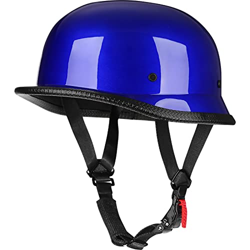 Yesmotor Helmet Half Shell German Motorcycle Helmet with Cycling Glasses - DOT Approved（L） - Image 2