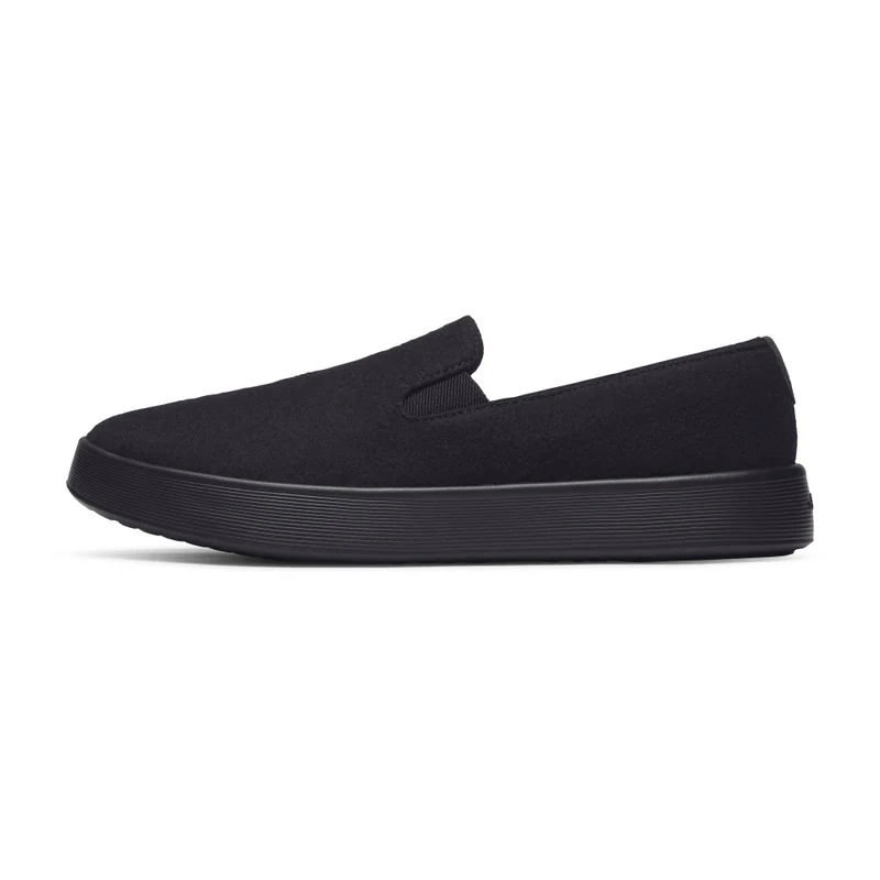 اول بيردز Women's Wool Cruiser Slip On - Natural Black (Natural Black Sole)