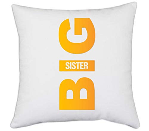 UDNAG UDNAG White Polyester Rakshabandhan Big Sister Pillow Cover 16 Inch X 16 Inch 