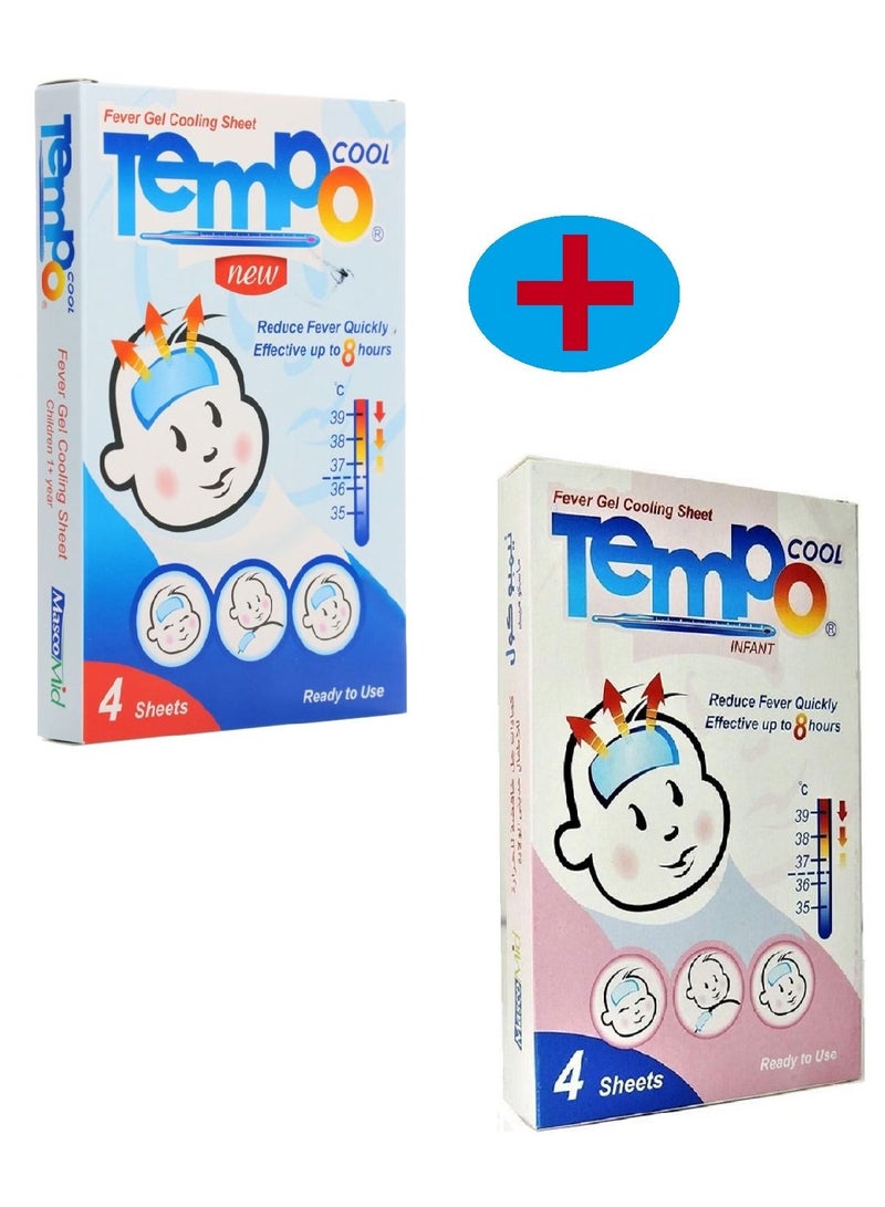 Masco mid Anti-Fever Gel Cooling Sheets for children’s and Infant  (2 Pack x 4 Pieces)  - Image 1