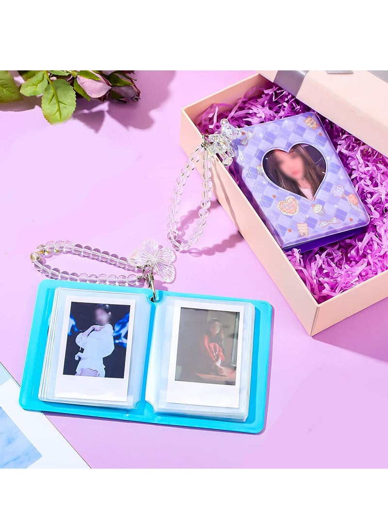 SOLARAE Kpop Photocard Holder Book Mini Album Collect Binder 40 Pockets With  Decorative Stickers And Bracelet Card Holders Style 2 Pcs 3 Inch - Image 3