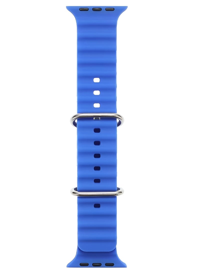 Durable Sport Watch Band - Waterproof Silicone Watch Strap for Smartwatches - Flexible and Comfortable - Fits 42/44/45/49mm-BLUE  - Image 1