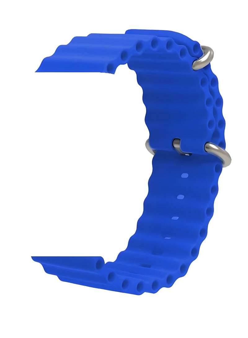 Durable Sport Watch Band - Waterproof Silicone Watch Strap for Smartwatches - Flexible and Comfortable - Fits 42/44/45/49mm-BLUE  - Image 2