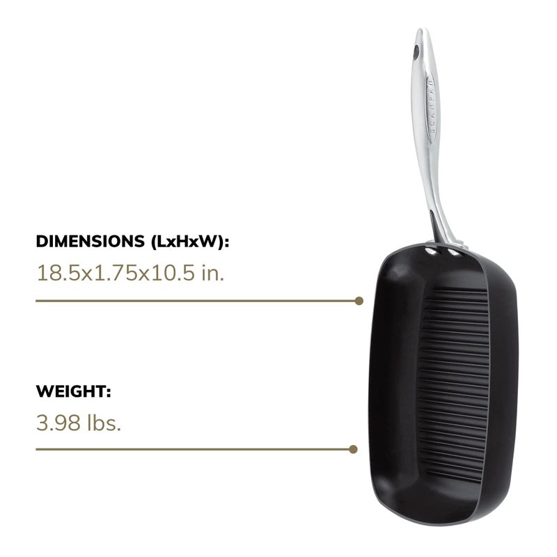 Scanpan Professional 10 1/2 inch Square Nonstick Grill Pan - Compatible with All Cooktops, Induction Ready, Metal Utensil Safe, Oven Safe to 500Â°F, Dishwasher Safe - Image 4