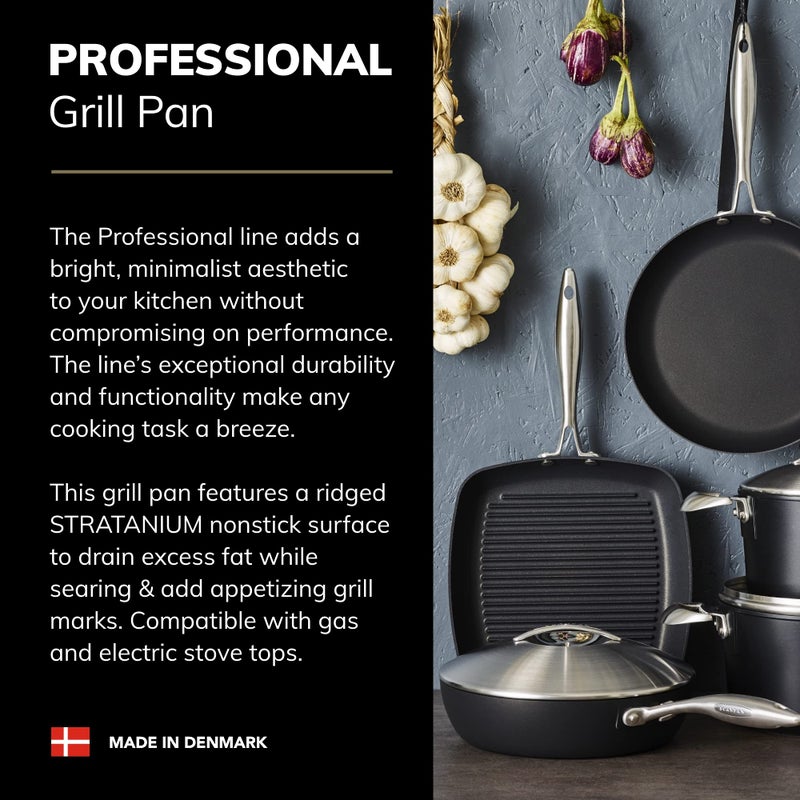 Scanpan Professional 10 1/2 inch Square Nonstick Grill Pan - Compatible with All Cooktops, Induction Ready, Metal Utensil Safe, Oven Safe to 500Â°F, Dishwasher Safe - Image 2