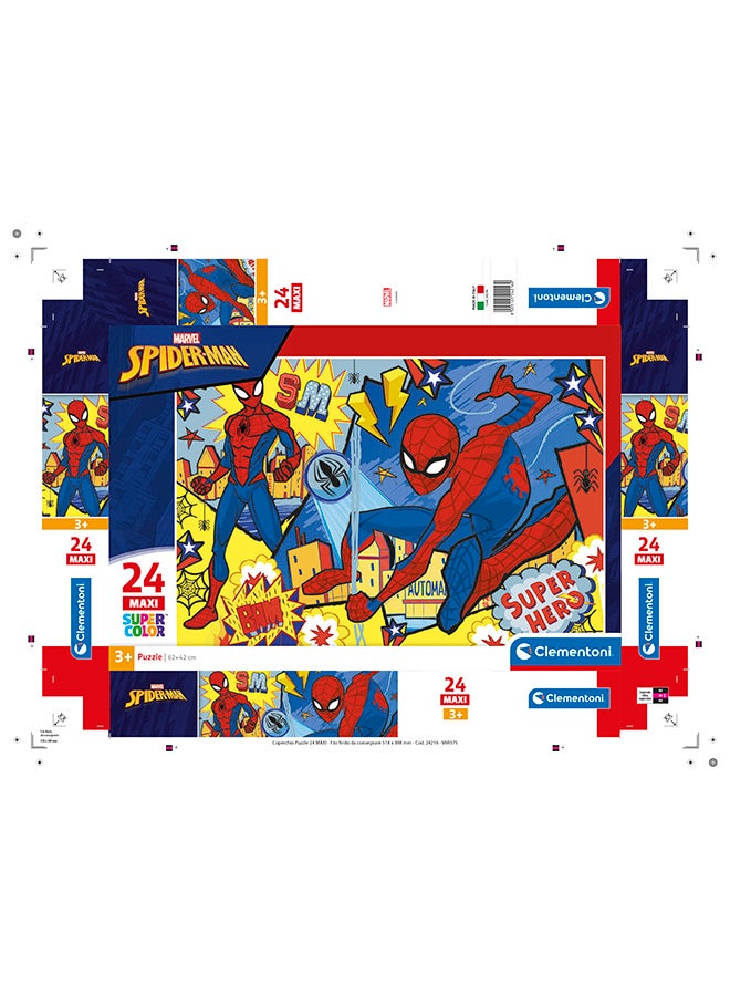 Clementoni 24 Piece Maxi Puzzle – Marvel Spider-Man | Kids Superhero Puzzle Large Pieces Age 3+ - Image 3