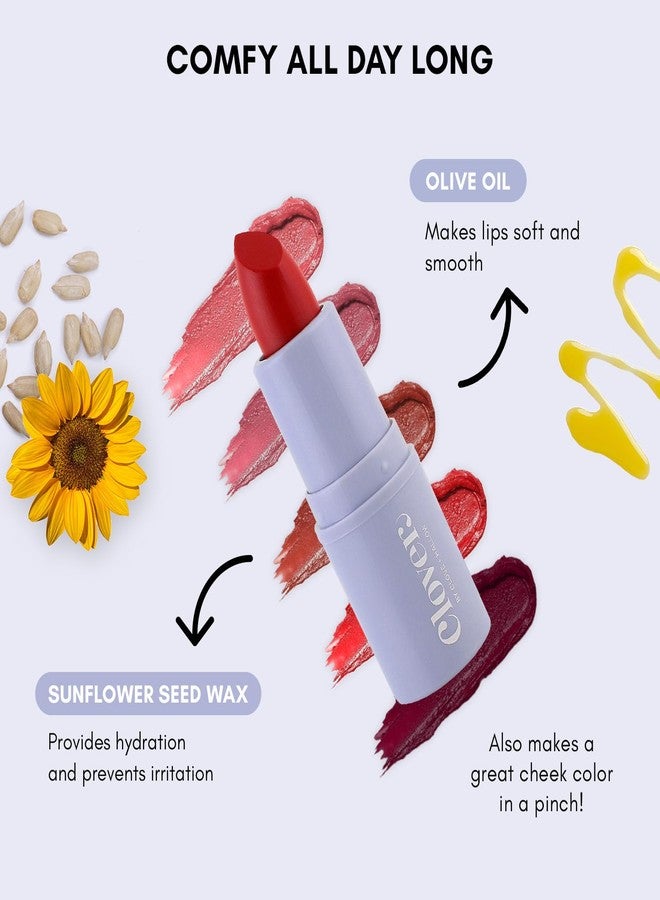 Clover Comfy Matte Lipstick | Non Drying, Moisturizing & Lightweight, High Pigmented Lipstick | Cruelty-Free & Vegan Lip Makeup | Shade - Retro - Image 4