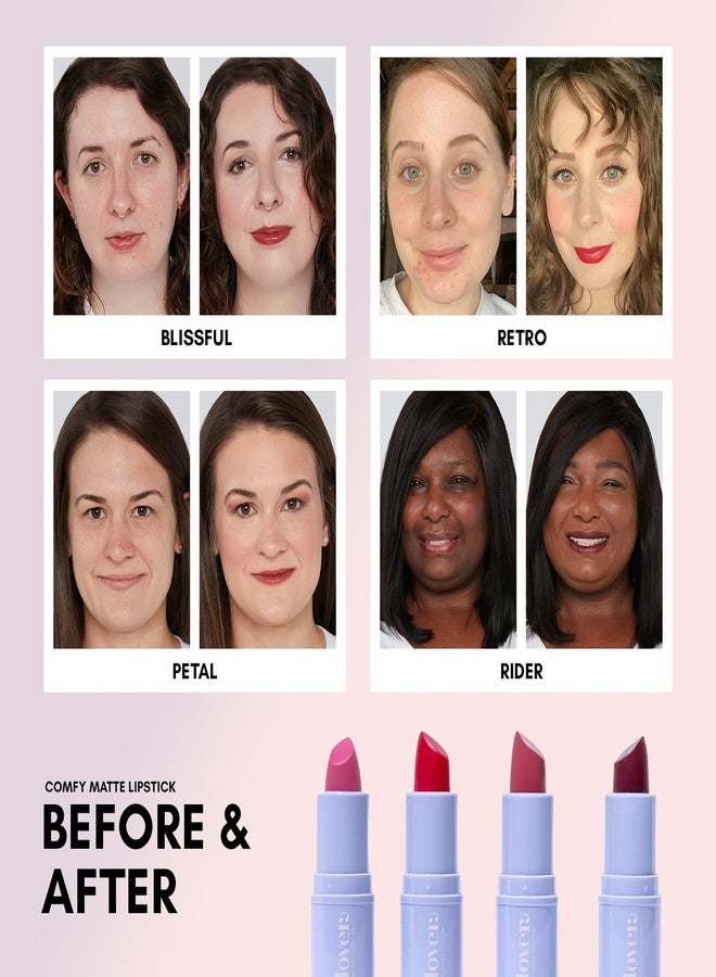 Clover Comfy Matte Lipstick | Non Drying, Moisturizing & Lightweight, High Pigmented Lipstick | Cruelty-Free & Vegan Lip Makeup | Shade - Retro - Image 5