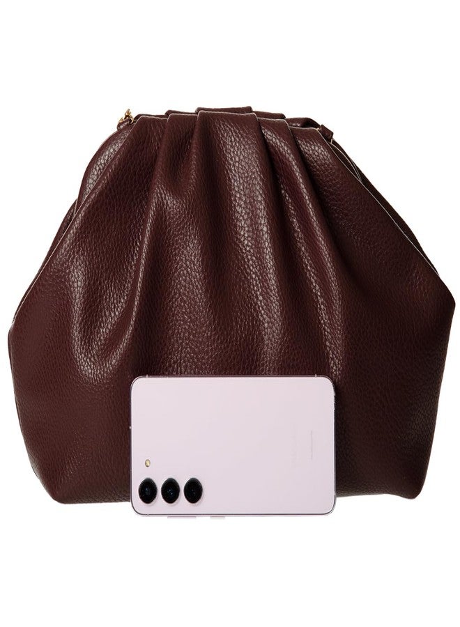 JNB Dumpling Bag for Women Clutch Purses, Cloud Crossbody Handbag Soft Shoulder,party,Wedding Bag,L/PLUM - Image 2