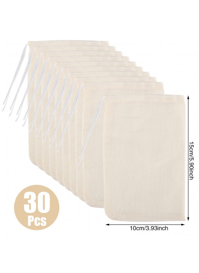 Pimoys - 4x6 Inch Spice Bags for Cooking, 30 Pcs Reusable Empty Tea Bags Cheesecloth Bags Drawstring Soup Bags for Home Kitchen Office - Image 1