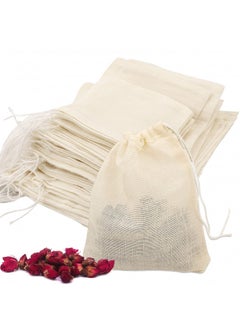 4x6 Inch Spice Bags for Cooking, 30 Pcs Reusable Empty Tea Bags Cheesecloth Bags Drawstring Soup Bags for Home Kitchen Office