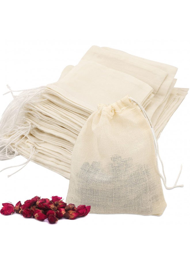 Pimoys - 4x6 Inch Spice Bags for Cooking, 30 Pcs Reusable Empty Tea Bags Cheesecloth Bags Drawstring Soup Bags for Home Kitchen Office - Image 1