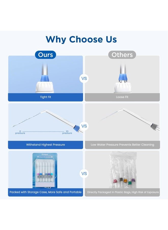 Oralphi Replacement Tips for Waterpik Water Flosser (6 Pik Pocket Tips + Storage Case Combo) - Image 5