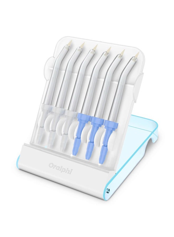 Oralphi Replacement Tips for Waterpik Water Flosser (6 Pik Pocket Tips + Storage Case Combo) - Image 1