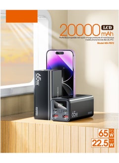 MOXOM MX-PB72 20000 mAh Portable Powerbank with 4 Output and 2 Input 65W PD + 22.5W SCP Charging  - Image 3