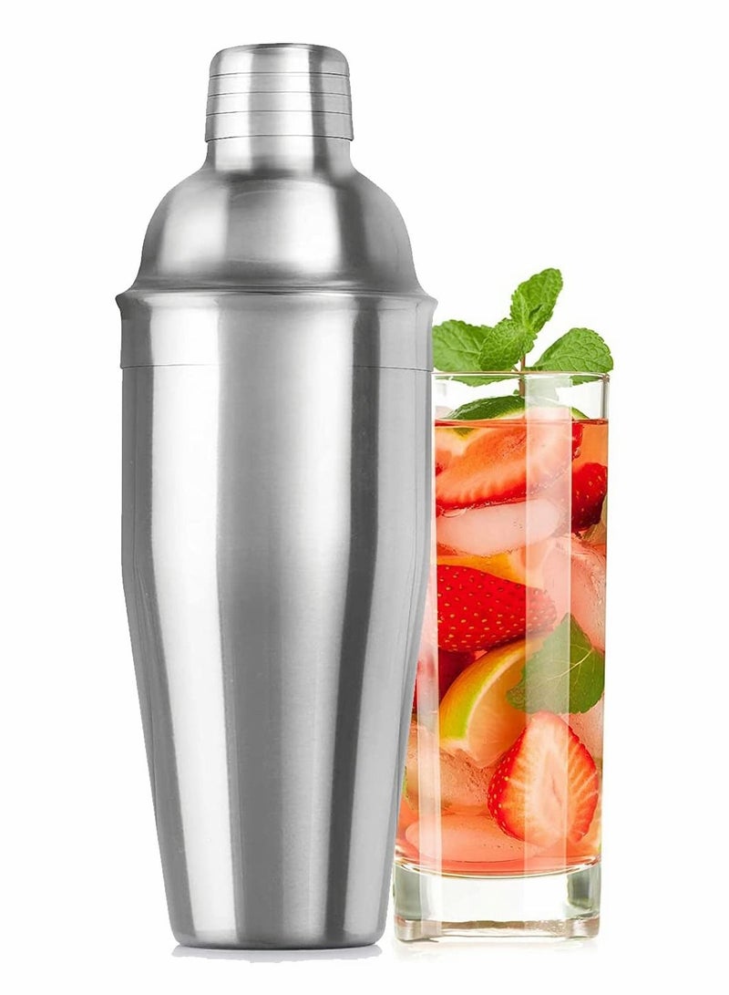 Stainless Steel Shaker, 24oz Summer Drink Shaker, Mixed Drink Shaker Built-In Strainer - Image 1