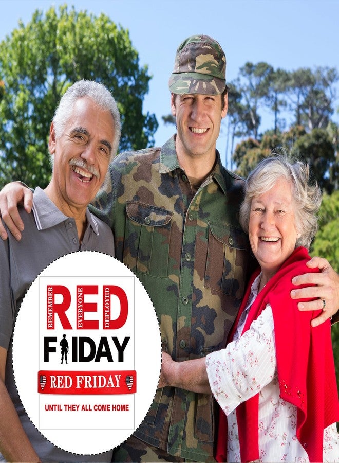 Arrowbash 36 Sets Red Friday Silicone Bracelet Remember Everyone Deployed Rubber Wristbands Unisex Patriotic for Awareness Gifts Party Decorations Favors - Image 5