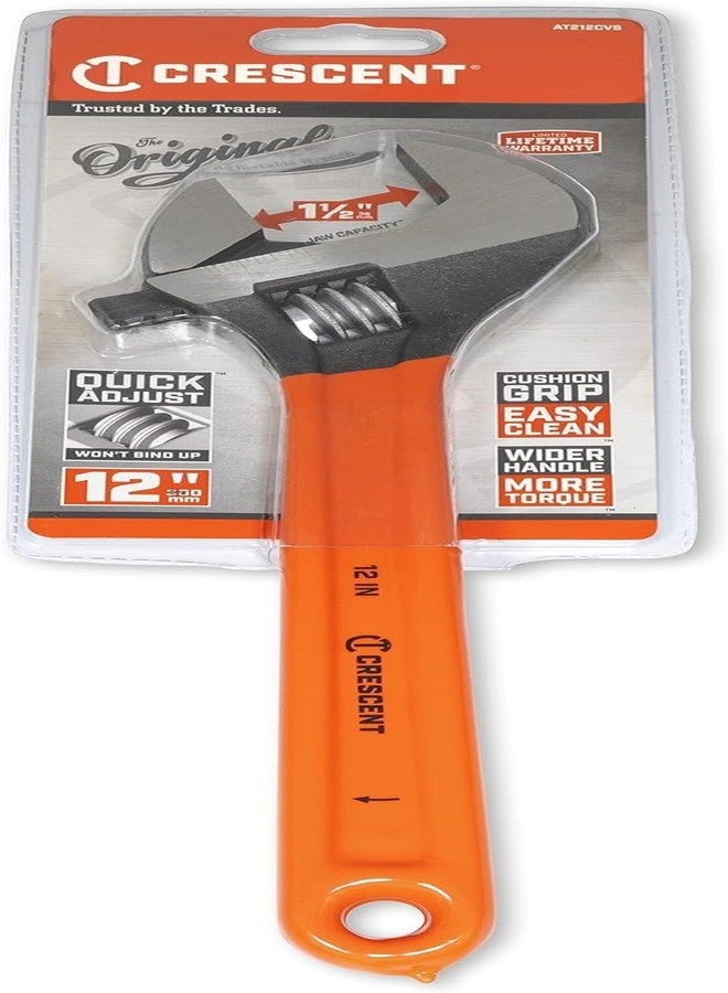 كريسنت مفتاح ربط كريسنت أسود قابل للتعديل بمقبض مبطن - 12 بوصة - ممشط - AT212CVS - Image 4