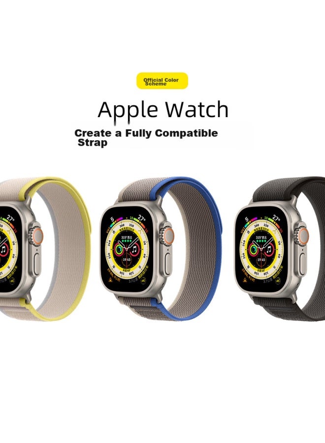 Mssm Nylon Trail Loop Band For Apple Watch, Compatible With Apple Watch Ultra 2/s10/9/8/7/se, Blue With Gray, 44/45/46/49mm Watch Face - Image 2