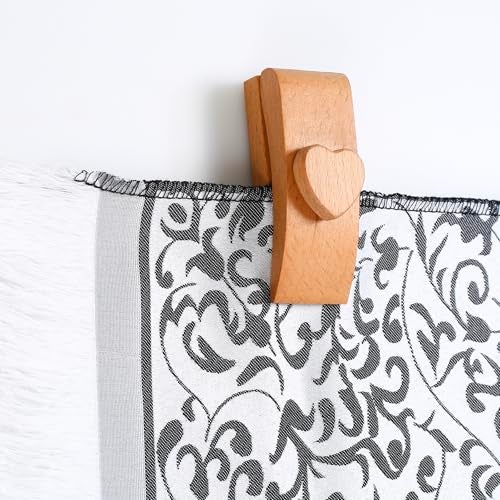 Dvehdbay 4 Quilt Hanger for Wall for Display - Tapestry Hangers for Walls, Wooden Rug Hangers for Wall Hangings, Decorate with Your Blanket and Tapestry Hanger, Quilt Rack Clamps for Mount (Brown) - Image 1