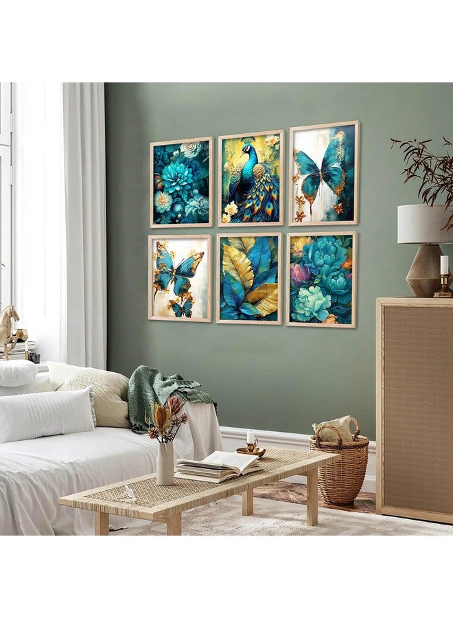 walllane - Painting for Wall Decoration - Floral Painting for Living Room Bedroom Office Room Decor - Premium Digital Paintings with Frame for Home Decoration - Pack of 6 (10x13 inch, C) - Image 4