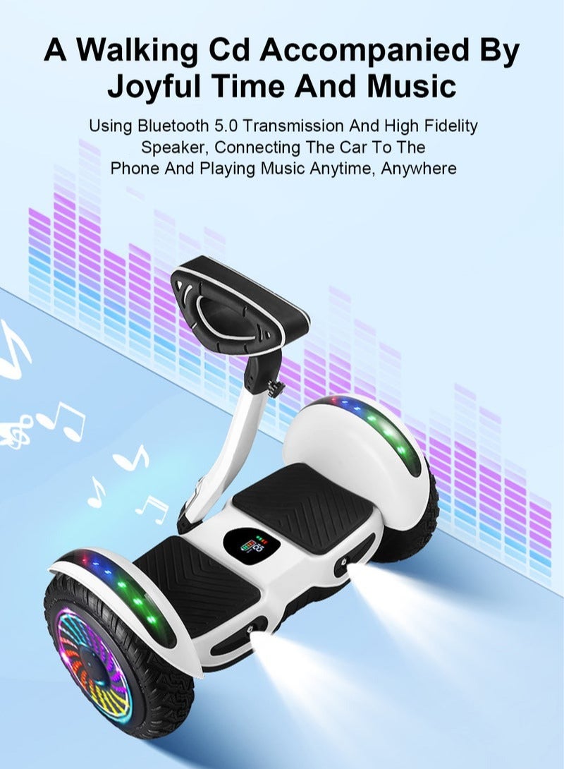 XiuWoo Leg Controlled Electric Balance Scooter, Adult Two-Wheeled Smart Bluetooth Electric Balance Bike, 10 Inch Kids With Armrest Bar with protective gear and pump,white - Image 5