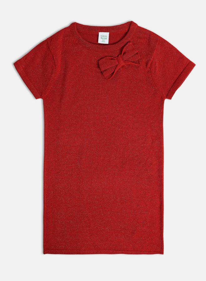 MINIKLUB Girls Bow Detail Knit Dress - Image 1