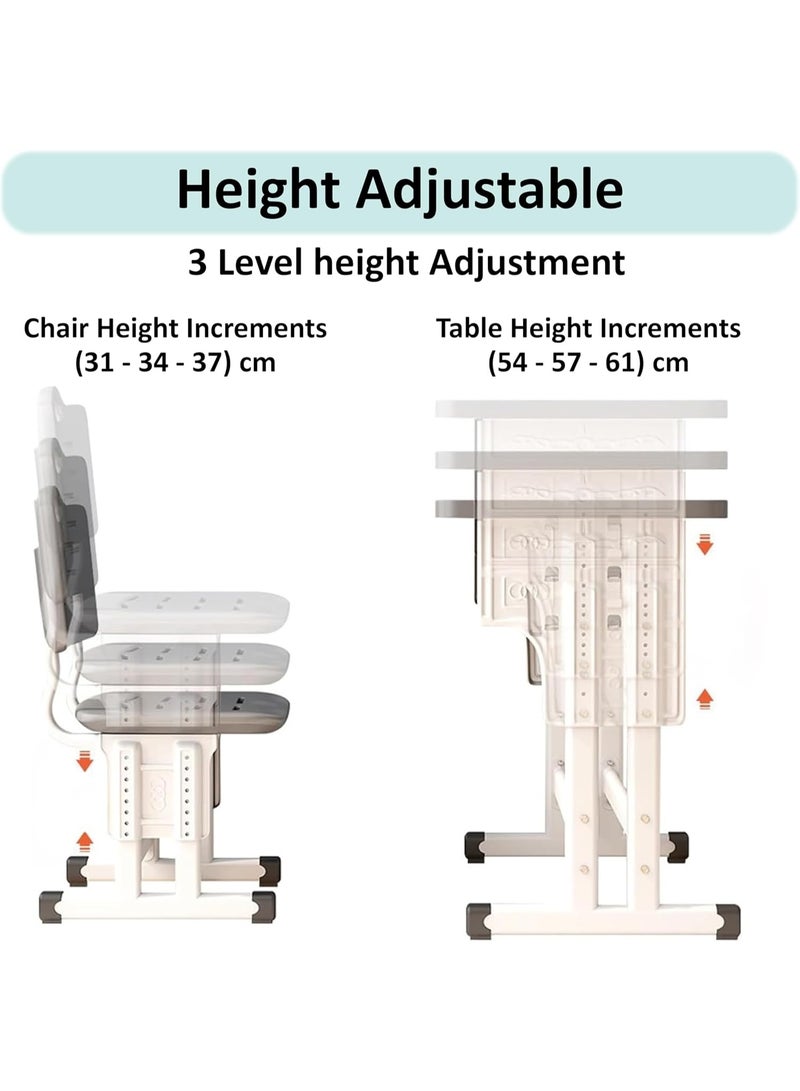 رالي طاولة دراسة للأطفال مع كرسي قابل للتعديل – تصميم مريح، تخزين واسع، مناسبة للتعلم المنزلي والحضانة - Image 3