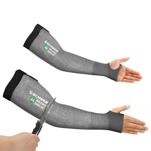 Schwer AIR-SKIN ANSI A6 Cut Resistant Arm Sleeves for Men & Women S903, Non-PFAS Arm Protectors for High Risk Work, UPF50+ UV Protection Cooling Gardening Sleeves for Farming, Lightweight, Breathable - Image 1