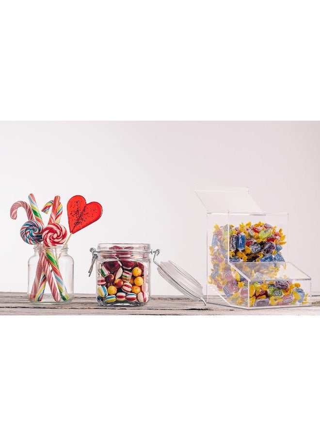 TPGP Candy Dispenser - Bulk Acrylic Storage Holder with Two Lids on Countertop, Office, Home or Wall Mount - Chocolate, Treats, Sweets, and Snacks - Image 2