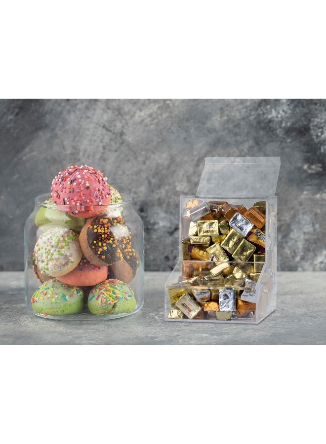 TPGP Candy Dispenser - Bulk Acrylic Storage Holder with Two Lids on Countertop, Office, Home or Wall Mount - Chocolate, Treats, Sweets, and Snacks - Image 3
