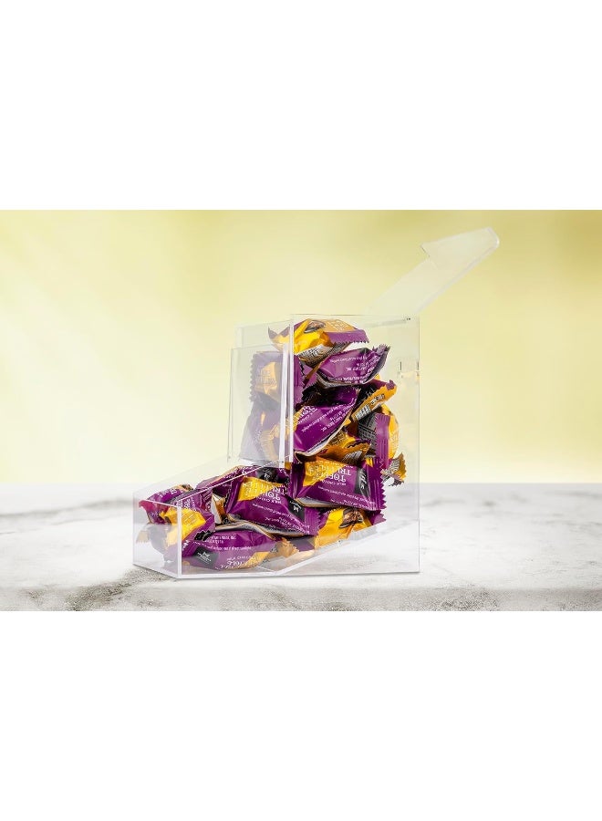 TPGP Candy Dispenser - Bulk Acrylic Storage Holder with Two Lids on Countertop, Office, Home or Wall Mount - Chocolate, Treats, Sweets, and Snacks - Image 4