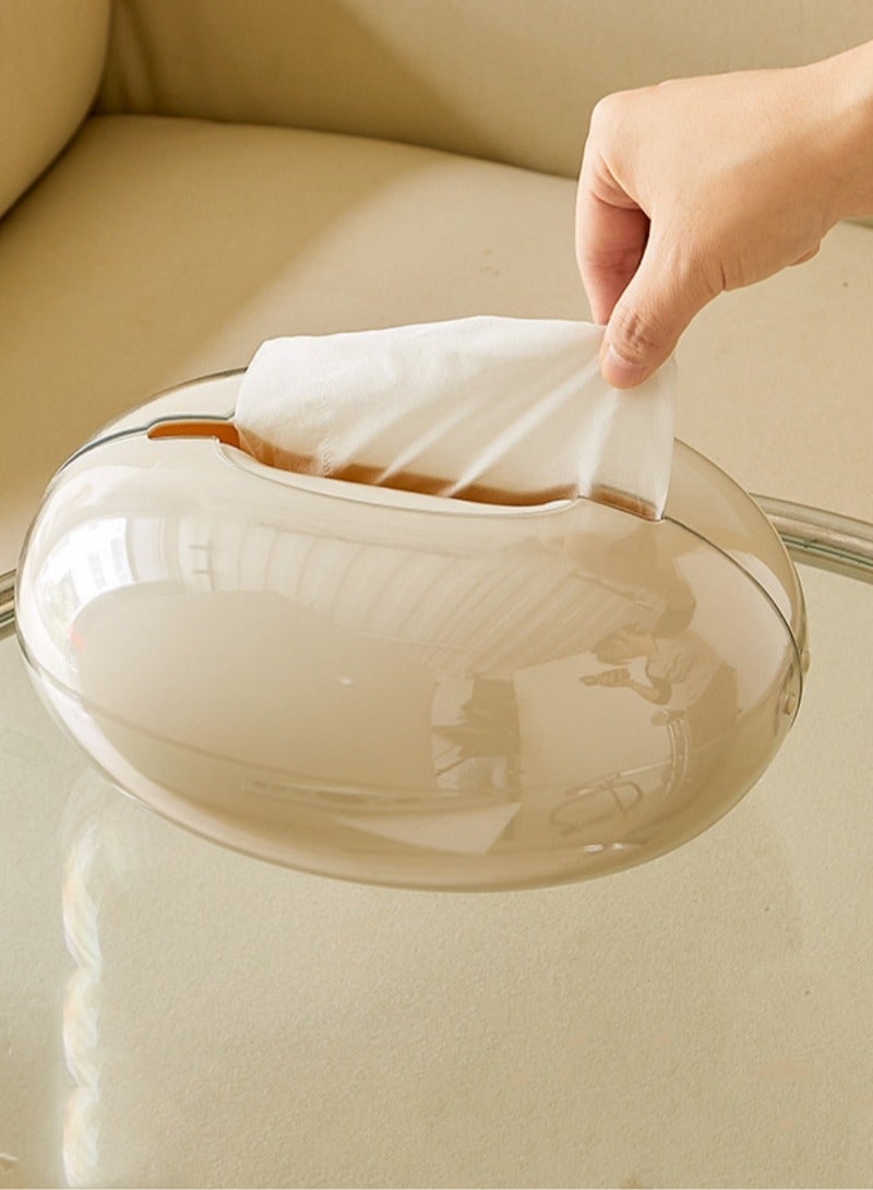 YOUHUAGUO Artistic Teardrop Tissue Box Holder, Oval Design Home Desk Art Organizer for Napkins Sleek Desktop Organizer - Image 3