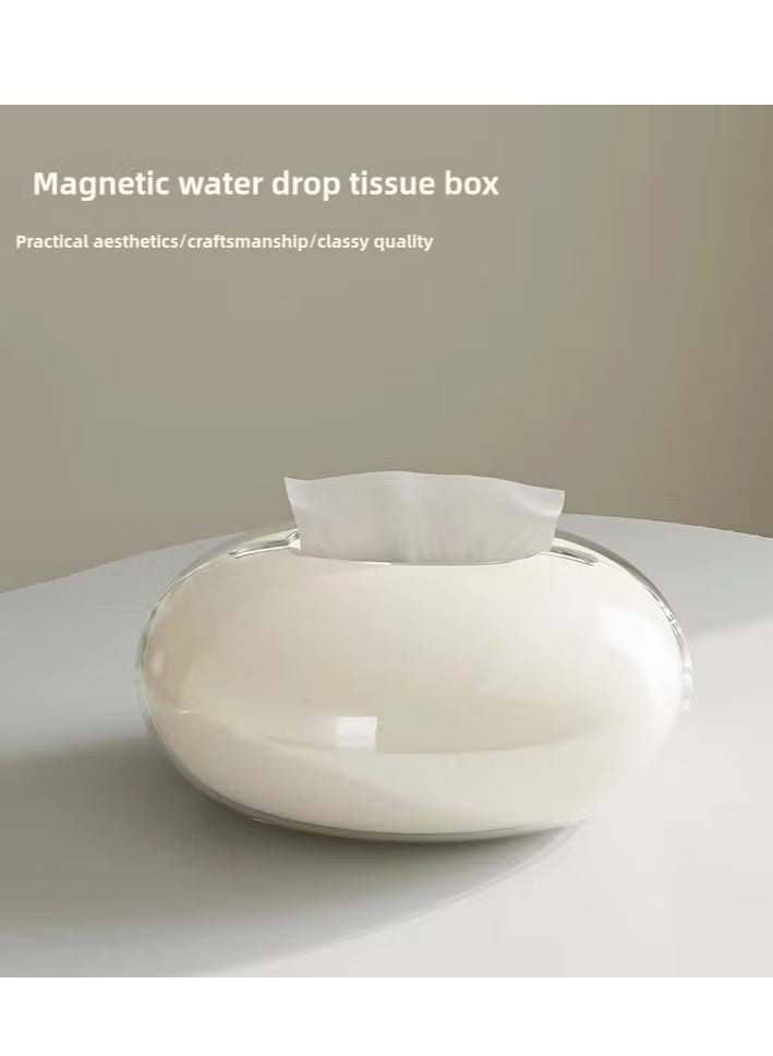 YOUHUAGUO Artistic Teardrop Tissue Box Holder, Oval Design Home Desk Art Organizer for Napkins Sleek Desktop Organizer - Image 5