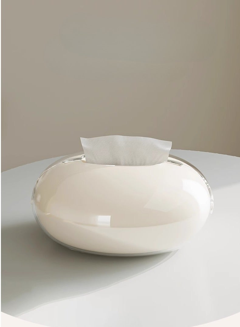 YOUHUAGUO Artistic Teardrop Tissue Box Holder, Oval Design Home Desk Art Organizer for Napkins Sleek Desktop Organizer - Image 2