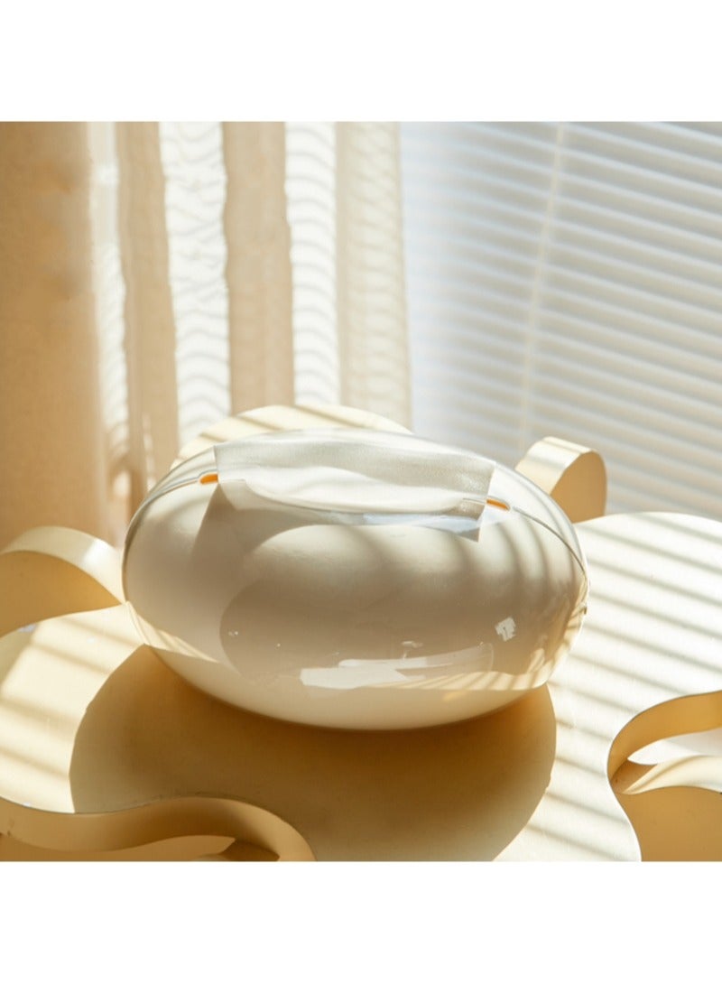 YOUHUAGUO Artistic Teardrop Tissue Box Holder, Oval Design Home Desk Art Organizer for Napkins Sleek Desktop Organizer - Image 4