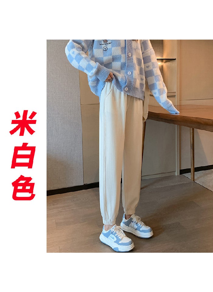 Generic Maternity Pants Winter Thickened Fleece Tapered Plush gray  - Image 5