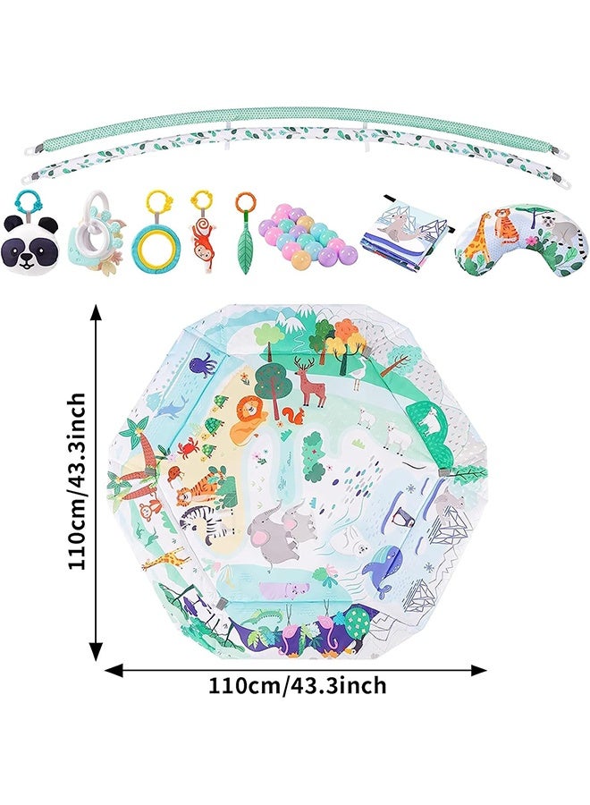 Beauenty Baby Play Gym Mat, Tummy Time Mat Baby Activity Gym with 8 Detachable Toys for Newborn Stage-Based Sensory and Motor Skill Development, Baby Play Mats for Floor, Ball Pit, Pet Cushion - Image 2