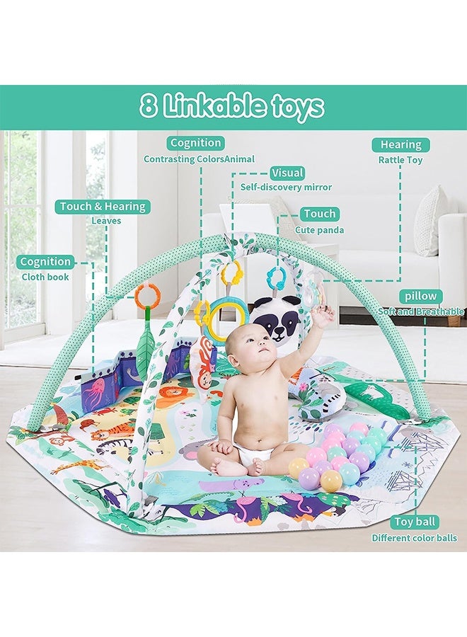 Beauenty Baby Play Gym Mat, Tummy Time Mat Baby Activity Gym with 8 Detachable Toys for Newborn Stage-Based Sensory and Motor Skill Development, Baby Play Mats for Floor, Ball Pit, Pet Cushion - Image 4