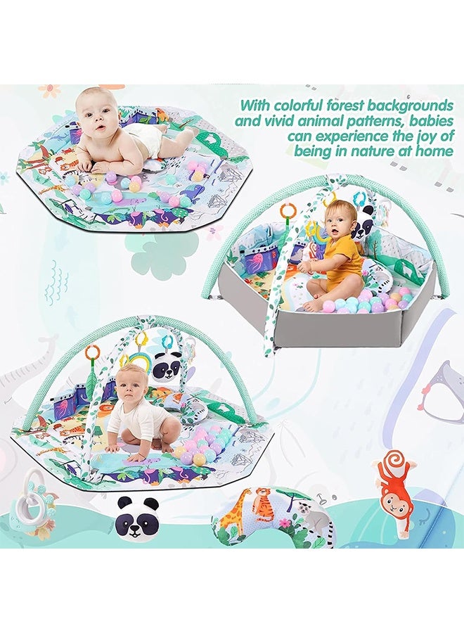 Beauenty Baby Play Gym Mat, Tummy Time Mat Baby Activity Gym with 8 Detachable Toys for Newborn Stage-Based Sensory and Motor Skill Development, Baby Play Mats for Floor, Ball Pit, Pet Cushion - Image 3