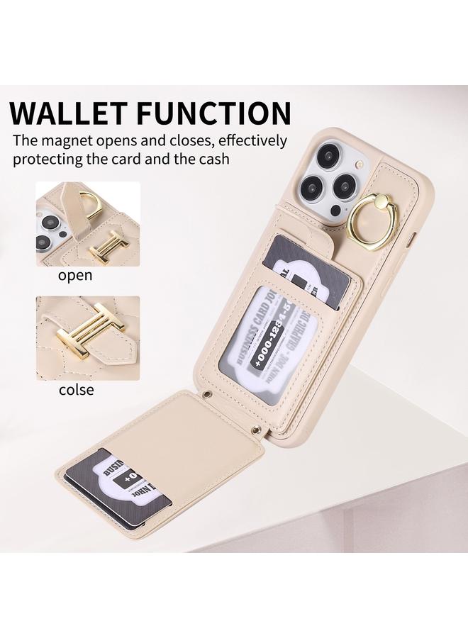 S-TOP Case For iPhone 14 Plus Vertical Card Bag Ring Holder Phone Case with Dual Lanyard - Image 5