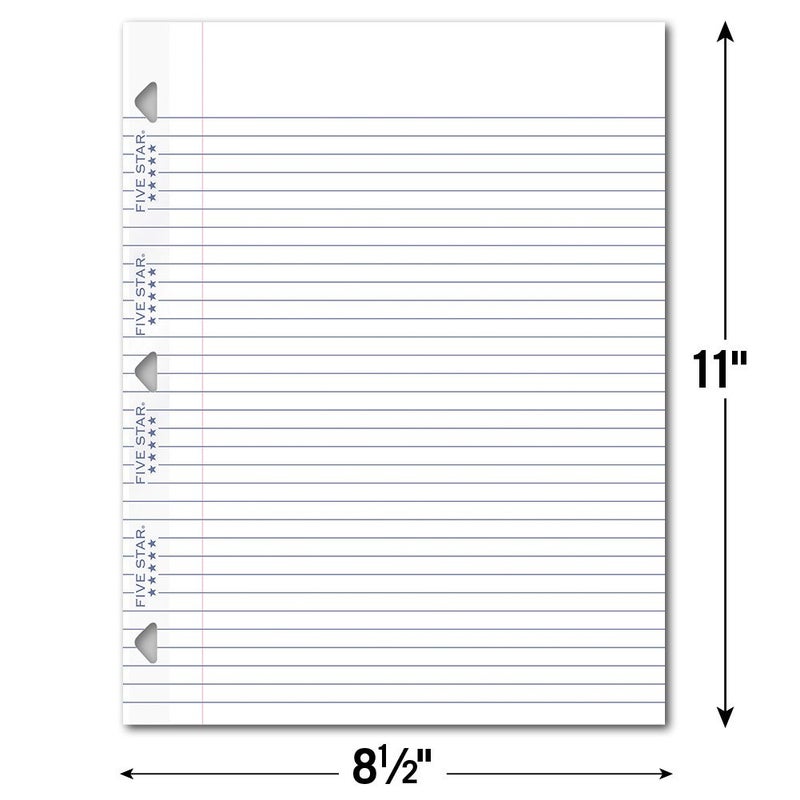 Five Star Filler Paper, College Ruled, Reinforced, Loose Leaf Paper, 11 x 8.5", 100 Sheets/Pack Pack Of 3, 17010 - Image 2